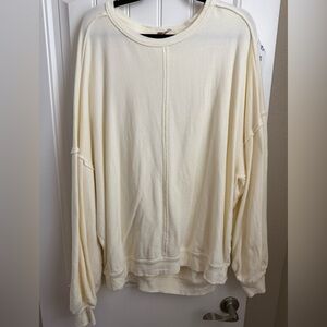 Free People Cream Open Back Sweater